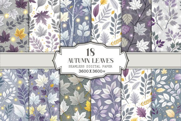 Download Autumn Leaves Seamless Pattern Bundle - Leaves seamless pattern Collection