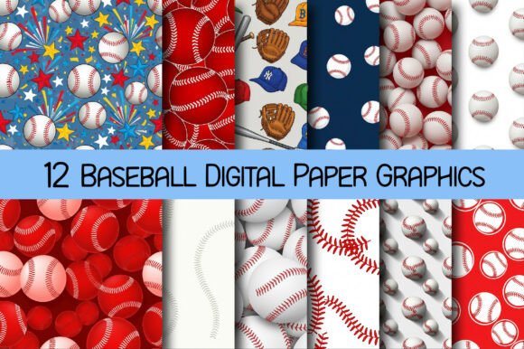 Download Baseball Digital Paper Graphics - Baseball digital paper Collection