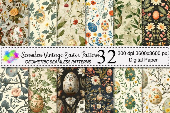Download Seamless Vintage Easter Pattern - Easter pattern Collection
