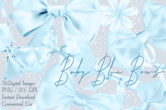 Download Baby Blue Satin Bows Ribbons - Satin Collection