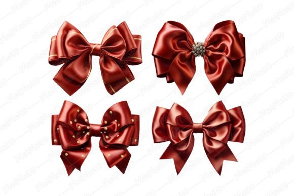 Download Realistic Red Satin Bow Ribbon Cutout - Satin Collection