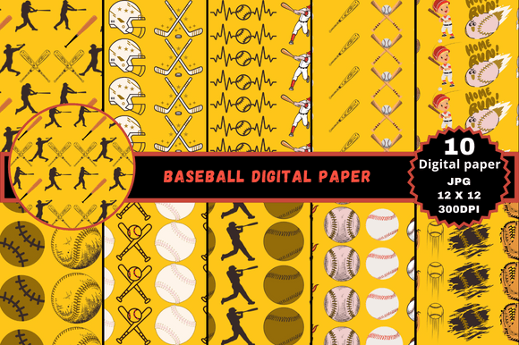 Download Baseball Digital Paper - Baseball digital paper Collection