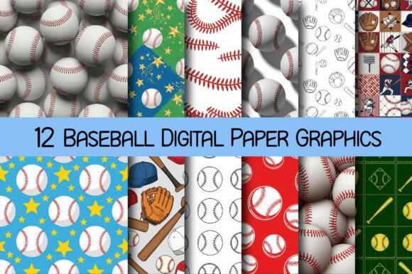 Download Baseball Digital Paper Graphics - Baseball digital paper Collection