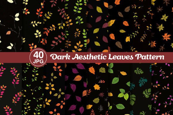 Download Dark Aesthetic Leaves Seamless Pattern - Leaves seamless pattern Collection