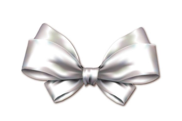 Download Silver Satin Ribbon Bow Decor Element - Satin Collection